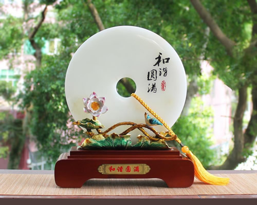 和諧圓滿琺瑯彩平安扣